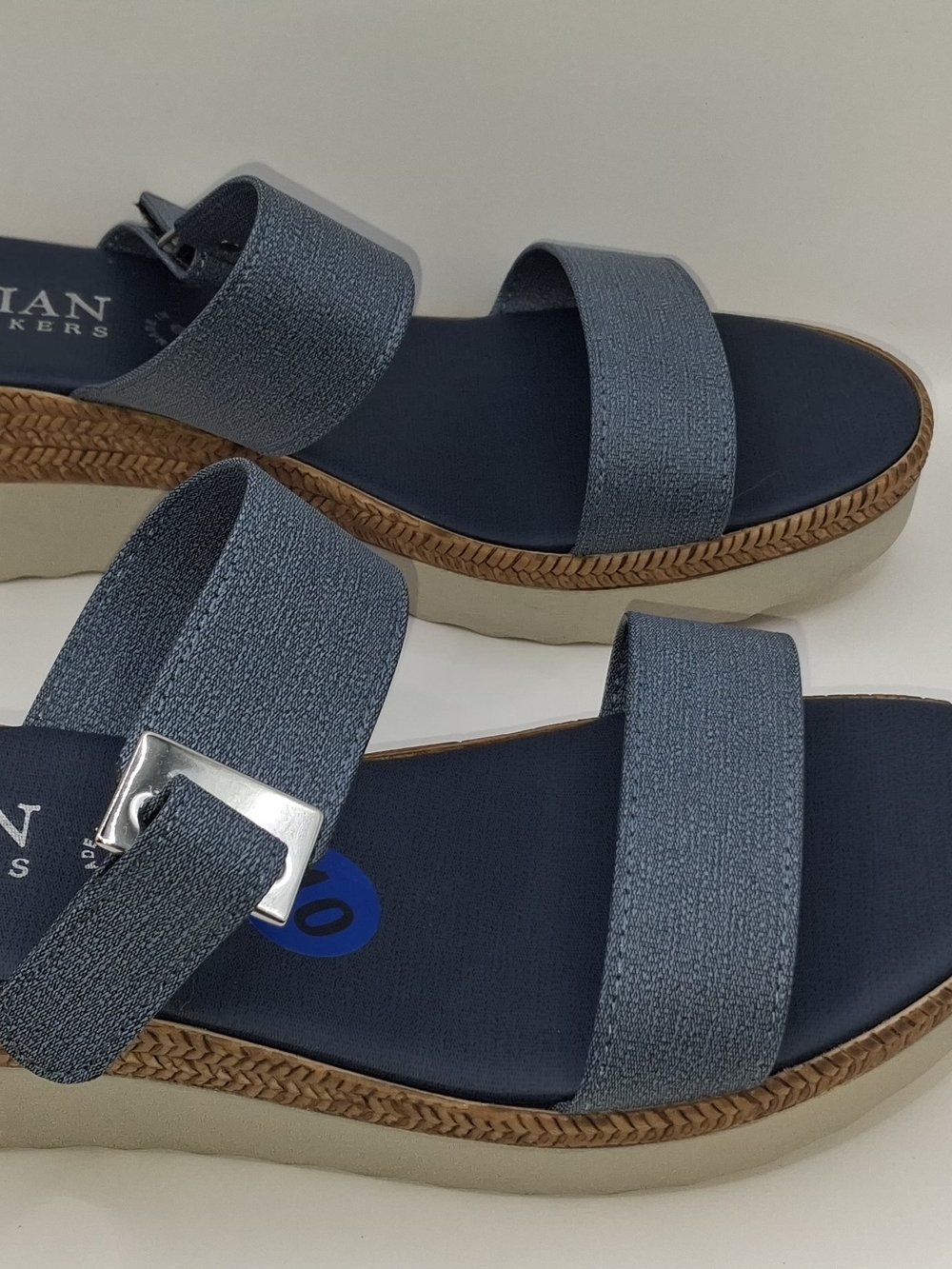 Italian Shoemakers Blue Strap Wedge Sandals